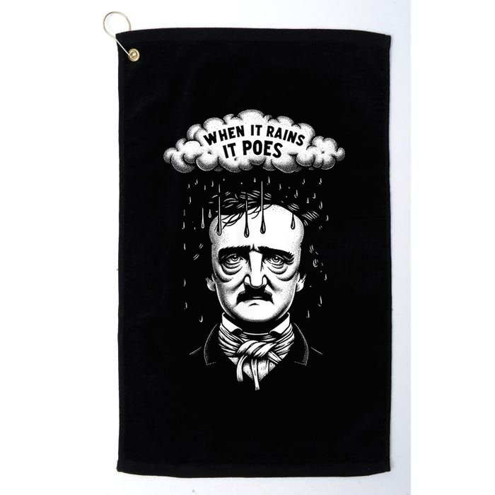 Funny Edgar Allan Poe Literary Goth When It Rains It Poes Golf Towel