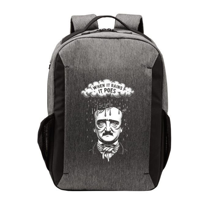 Funny Edgar Allan Poe Literary Goth When It Rains It Poes Vector Backpack