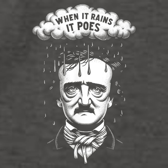Funny Edgar Allan Poe Literary Goth When It Rains It Poes Vector Backpack