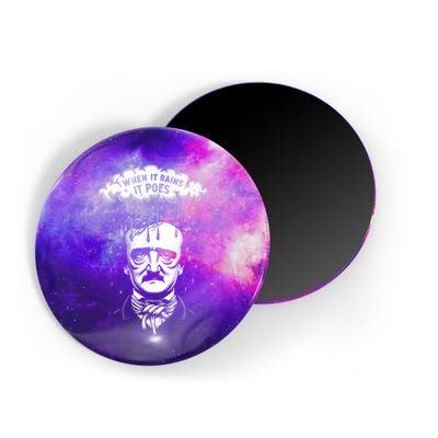 Funny Edgar Allan Poe Literary Goth When It Rains It Poes Magnet