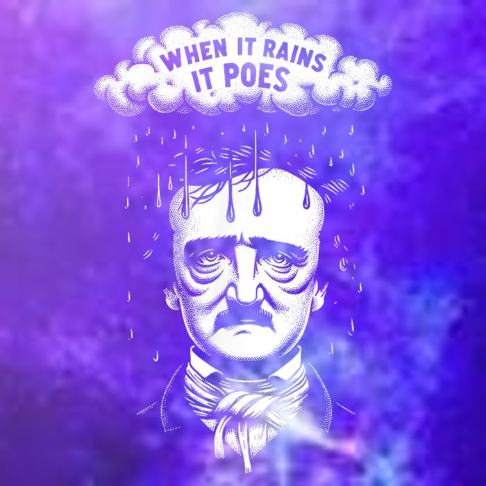 Funny Edgar Allan Poe Literary Goth When It Rains It Poes Magnet