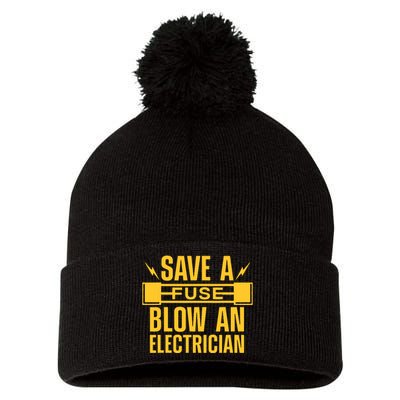 Funny Electrician Art Women Electrical Fuse Electrician Pom Pom 12in Knit Beanie