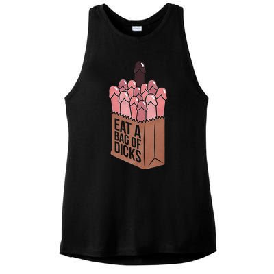 Funny Eat A Bag Of Dicks Funny Dicks Bag Gift Ladies PosiCharge Tri-Blend Wicking Tank