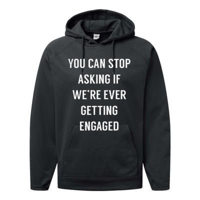 Funny Engagement Announcement For Newly Engaged Performance Fleece Hoodie