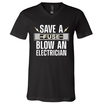 Funny Electrician Art Women Electrical Fuse Engineers V-Neck T-Shirt