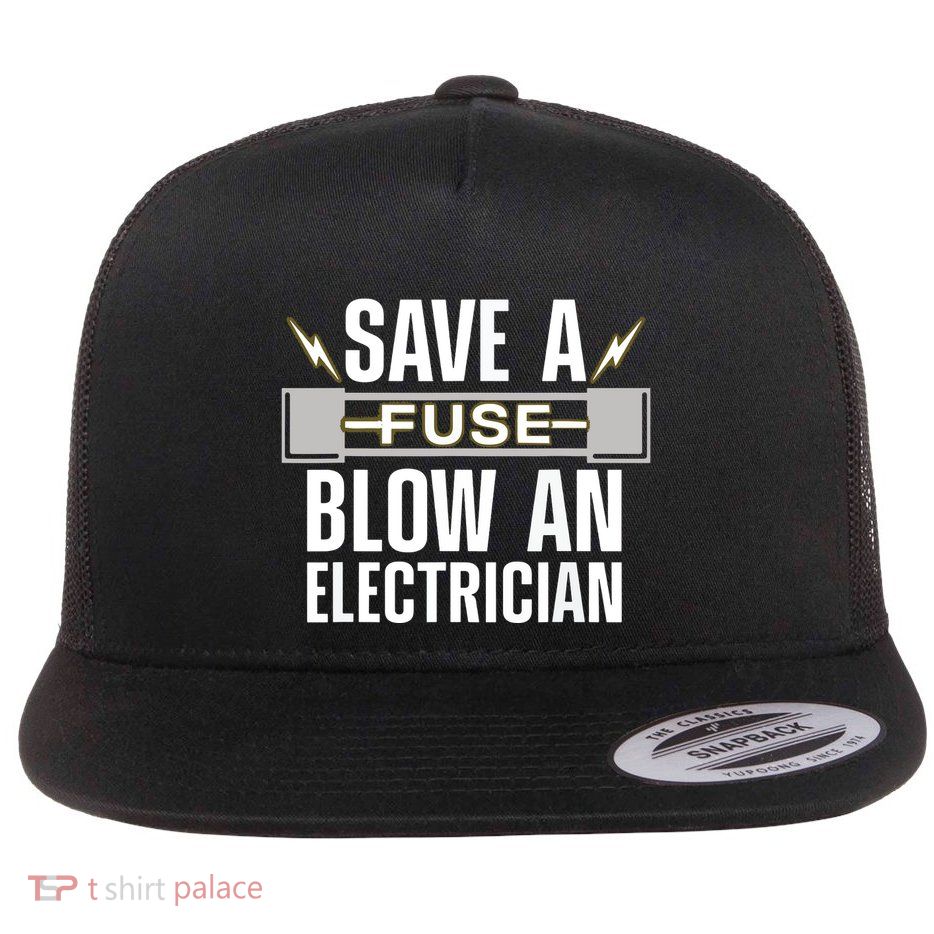 Funny Electrician Art Women Electrical Fuse Engineers Flat Bill Trucker Hat