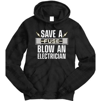 Funny Electrician Art Women Electrical Fuse Engineers Tie Dye Hoodie