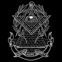 Freemason Emblem All Seeing Eye Faith Hope Charity Tank Top