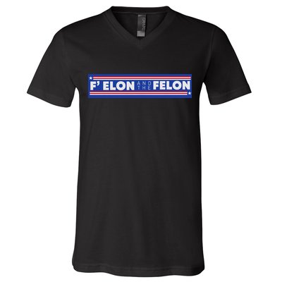 F Elon And The Felon V-Neck T-Shirt