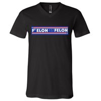 F Elon And The Felon V-Neck T-Shirt