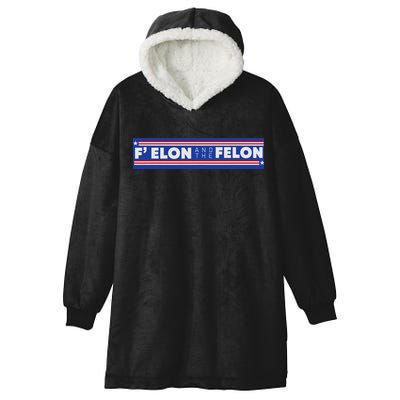 F Elon And The Felon Hooded Wearable Blanket