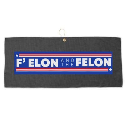 F Elon And The Felon Large Microfiber Waffle Golf Towel