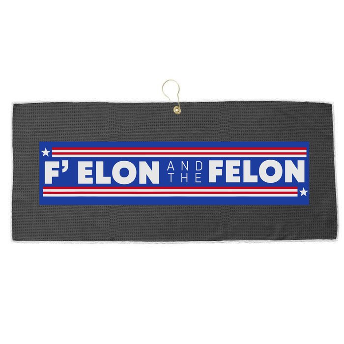 F Elon And The Felon Large Microfiber Waffle Golf Towel