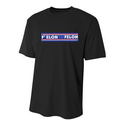 F Elon And The Felon Youth Performance Sprint T-Shirt