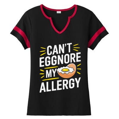 Funny Egg Allergy Pun Egg Tolerance Egg Intolerance Ladies Halftime Notch Neck Tee