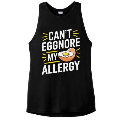 Funny Egg Allergy Pun Egg Tolerance Egg Intolerance Ladies PosiCharge Tri-Blend Wicking Tank