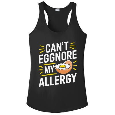 Funny Egg Allergy Pun Egg Tolerance Egg Intolerance Ladies PosiCharge Competitor Racerback Tank