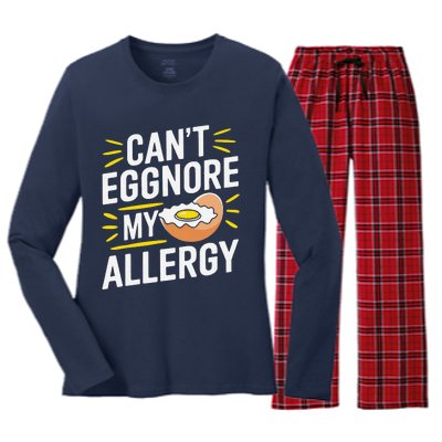 Funny Egg Allergy Pun Egg Tolerance Egg Intolerance Women's Long Sleeve Flannel Pajama Set 