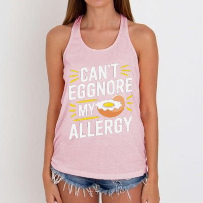 Funny Egg Allergy Pun Egg Tolerance Egg Intolerance Women's Knotted Racerback Tank