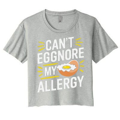 Funny Egg Allergy Pun Egg Tolerance Egg Intolerance Women's Crop Top Tee