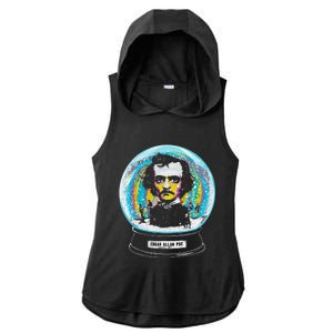 Funny Edgar Allan Poe Snow Globe Ladies PosiCharge Tri-Blend Wicking Draft Hoodie Tank