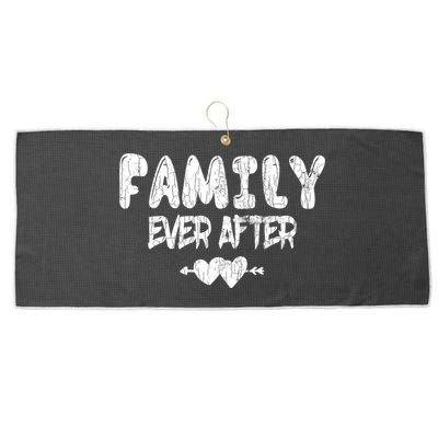Family Ever After Funny Adopt Adopted Adoption Day Graphic Meaningful Gift Large Microfiber Waffle Golf Towel