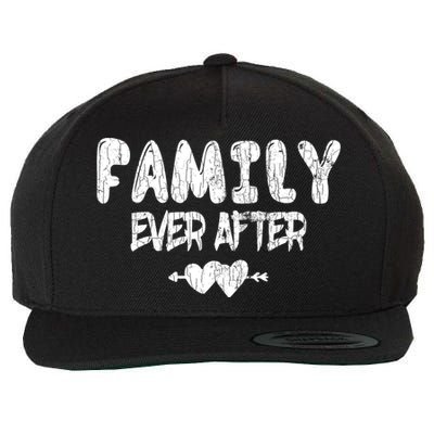 Family Ever After Funny Adopt Adopted Adoption Day Graphic Meaningful Gift Wool Snapback Cap