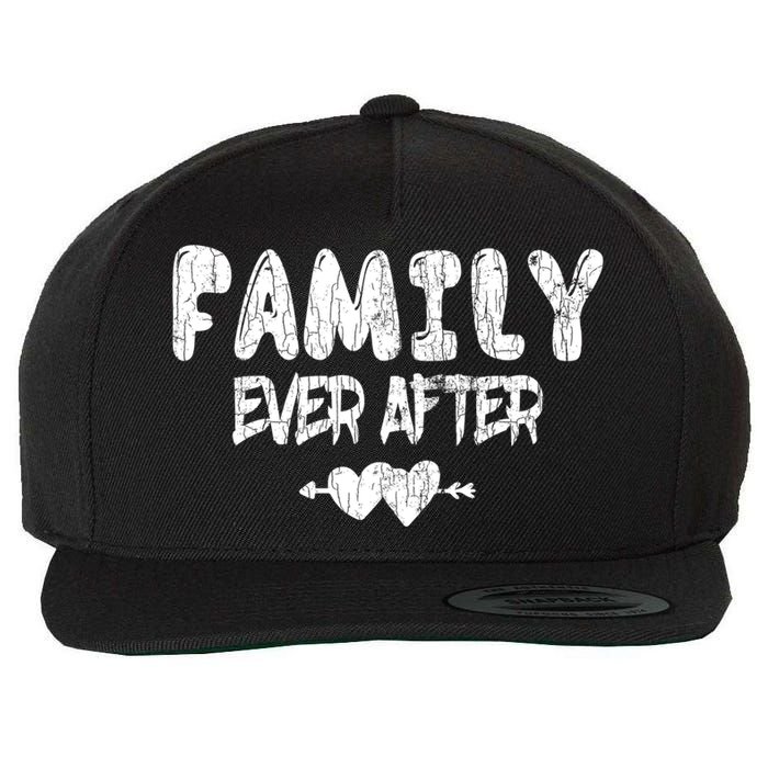 Family Ever After Funny Adopt Adopted Adoption Day Graphic Meaningful Gift Wool Snapback Cap