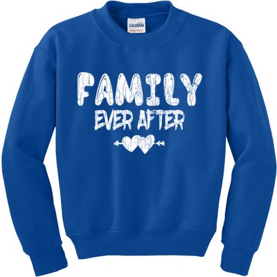 Family Ever After Funny Adopt Adopted Adoption Day Graphic Meaningful Gift Kids Sweatshirt