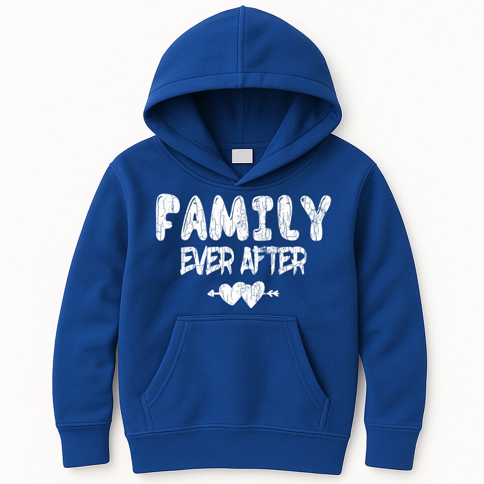 Family Ever After Funny Adopt Adopted Adoption Day Graphic Meaningful Gift Kids Hoodie