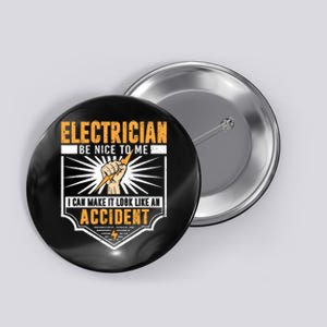 Funny Electrician Art Work Electrical Engineer Button