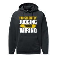 Funny Electrician Art Professional Electrician Performance Fleece Hoodie