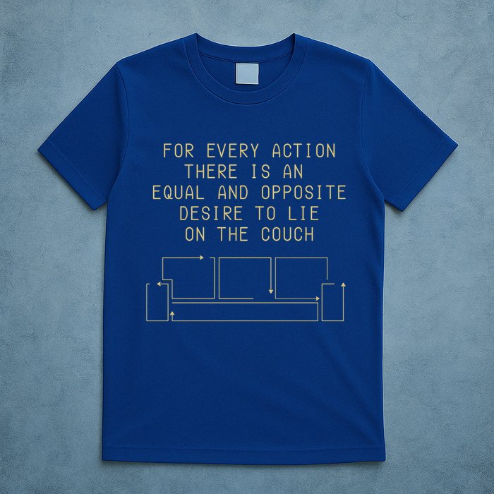 For Every Action There Is An Equal And Opposite Desire To Life On The Couch T-Shirt