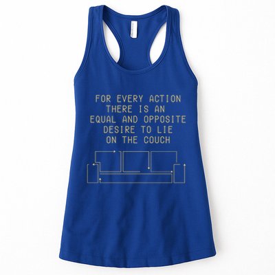 For Every Action There Is An Equal And Opposite Desire To Life On The Couch Womens Tank Top
