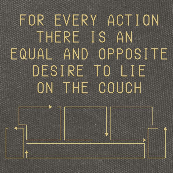 For Every Action There Is An Equal And Opposite Desire To Life On The Couch Cotton Canvas Backpack