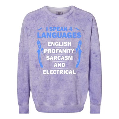 Funny Electrician Art Electrical Engineer Humor Colorblast Crewneck Sweatshirt