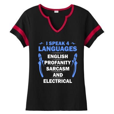 Funny Electrician Art Electrical Engineer Humor Ladies Halftime Notch Neck Tee