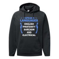 Funny Electrician Art Electrical Engineer Humor Performance Fleece Hoodie