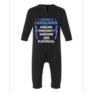 Funny Electrician Art Electrical Engineer Humor Infant Fleece One Piece