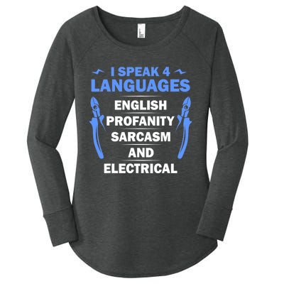 Funny Electrician Art Electrical Engineer Humor Women's Perfect Tri Tunic Long Sleeve Shirt