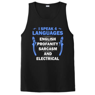 Funny Electrician Art Electrical Engineer Humor PosiCharge Competitor Tank