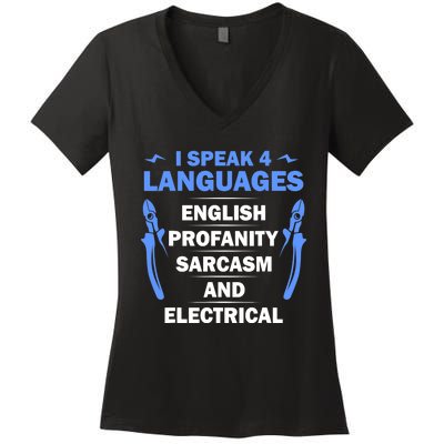 Funny Electrician Art Electrical Engineer Humor Women's V-Neck T-Shirt