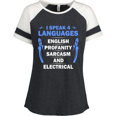 Funny Electrician Art Electrical Engineer Humor Enza Ladies Jersey Colorblock Tee