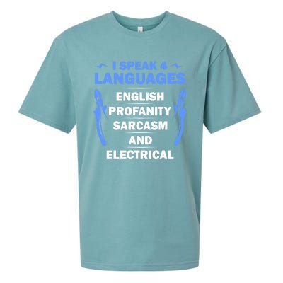 Funny Electrician Art Electrical Engineer Humor Sueded Cloud Jersey T-Shirt