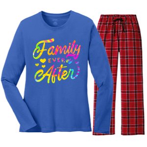 Family Ever After Funny Gift Proud Adoption Quote Adopted Saying Gift Women's Long Sleeve Flannel Pajama Set 