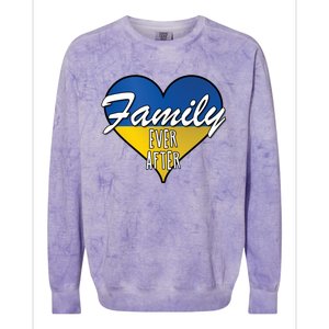 Family Ever After Ukrainian Flag Ukraine Adoption Cute Gift Colorblast Crewneck Sweatshirt