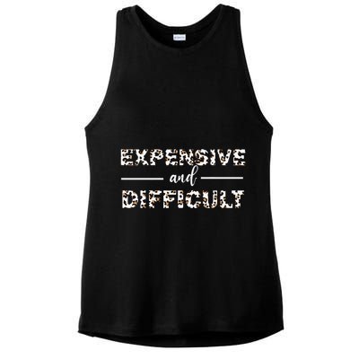 Funny Expensive And Difficult Leopard Sassy Mom Sarcastic Ladies PosiCharge Tri-Blend Wicking Tank
