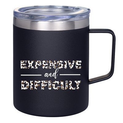 Funny Expensive And Difficult Leopard Sassy Mom Sarcastic 12oz Stainless Steel Coffee Mug