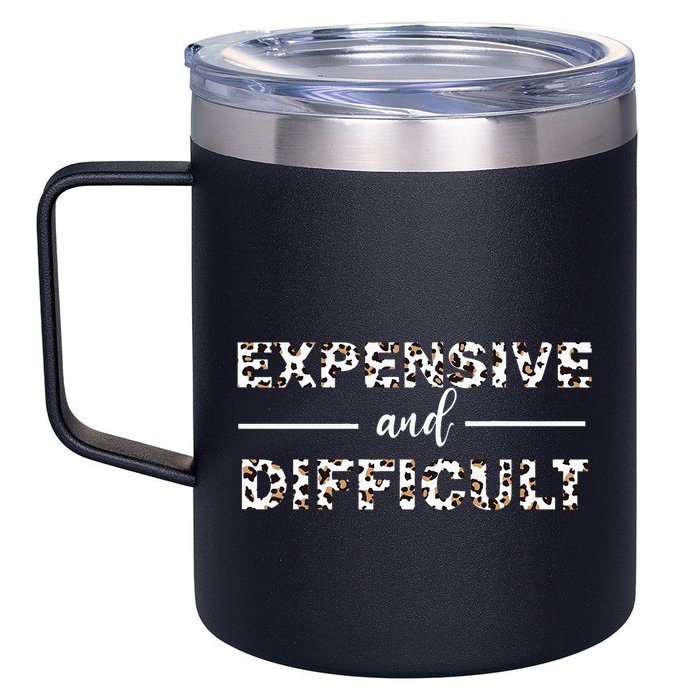 Funny Expensive And Difficult Leopard Sassy Mom Sarcastic 12oz Stainless Steel Coffee Mug