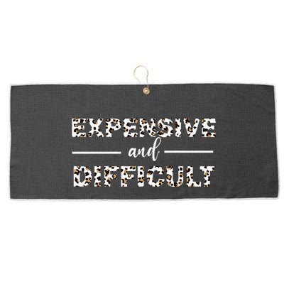 Funny Expensive And Difficult Leopard Sassy Mom Sarcastic Large Microfiber Waffle Golf Towel